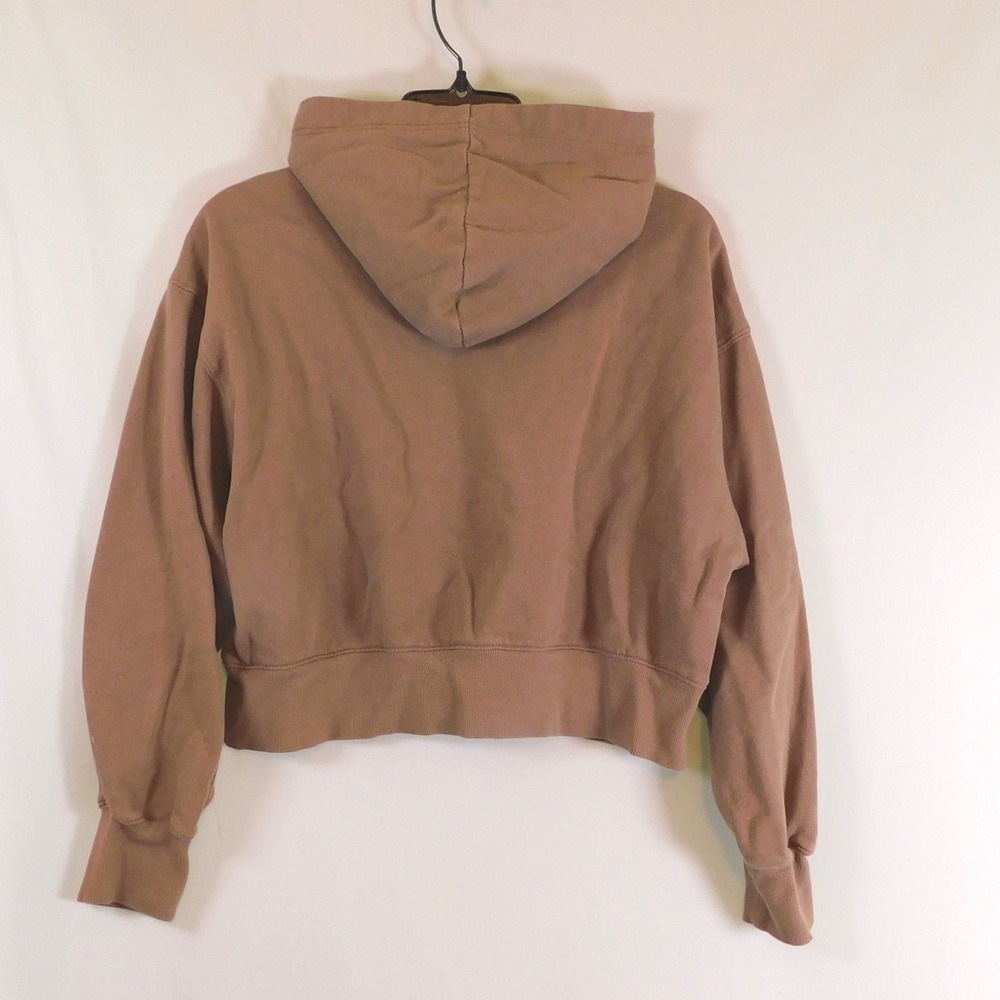 Old Navy SoComfy Brown Cropped Hoodie Sweatshirt Womens S Drop Shoulder Fleece - Picture 6 of 8